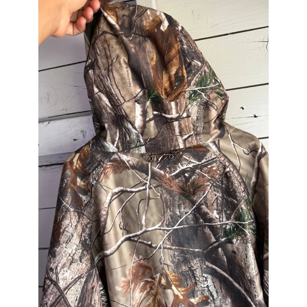 Remington Mens Realtree Camo Hunting Jacket Quilted Lined Hooded Brown 3X